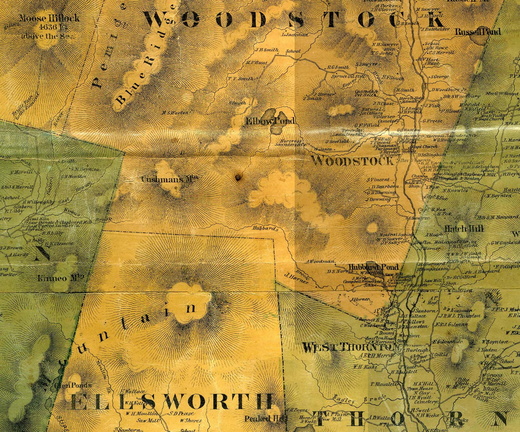 "Hubbard Brook area on Walling's 1860 Map of Grafton County"
