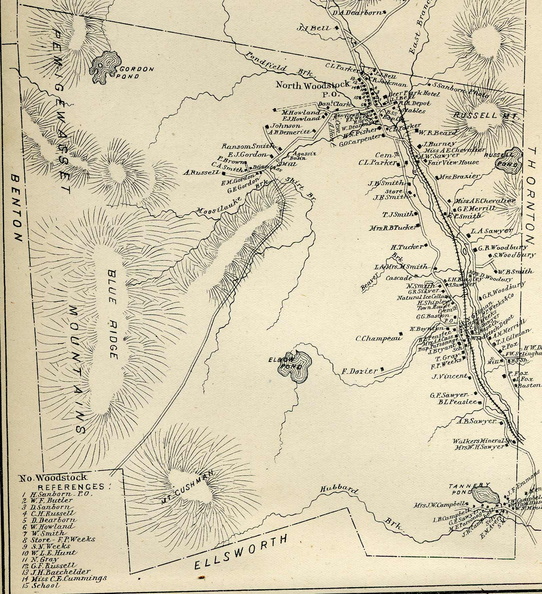 "Town of Woodstock from Hurd's 1892 Atlas of New Hampshire"